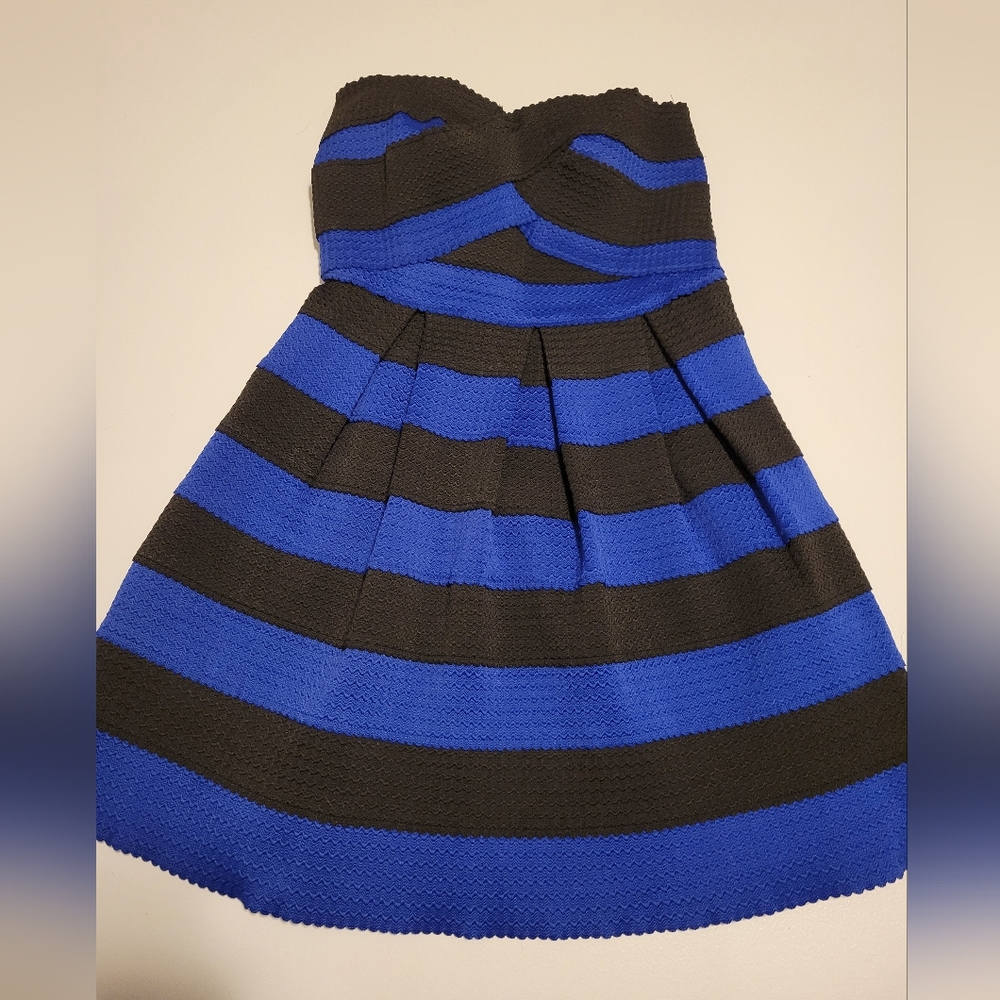 HAVE Party/Wow Dress! Cobalt Blue and Black. AMAZING quality material!